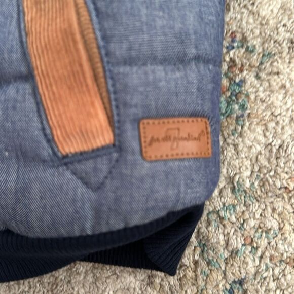 Like New 7 For All Mankind Sherpa lined Blue and Brown coat - Picture 2 of 6